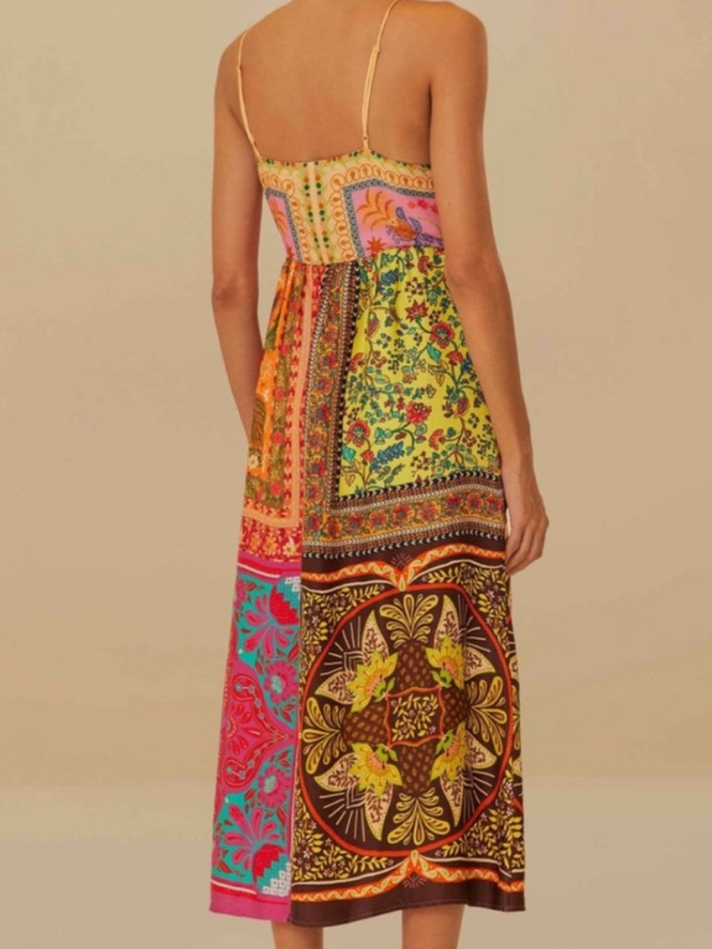 FARM Rio Multicolor Mixed Scarves Lenzing Ecovero Viscose Mini Dress - Picture 4 of 6